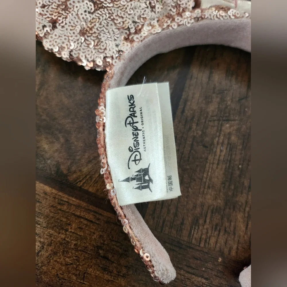 Disney Mickey Ears Headband Sequin Rose Gold